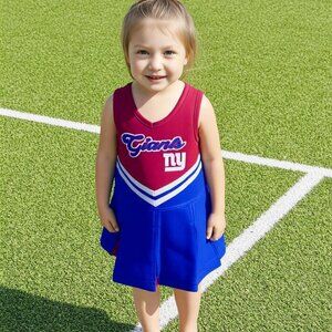 NFL New York Giants Cheerleading Outfit Size 12 Months Red/Blue/White Snap Back